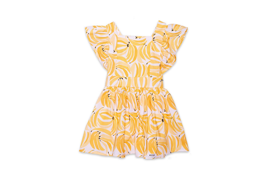 Girls Vintage Inspired Dress in Bananas print