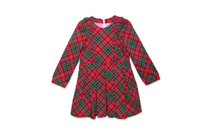 Girls christmas dress in red and green plaid