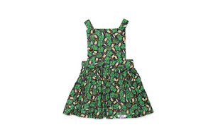 Girls pinafore dress in herbs print