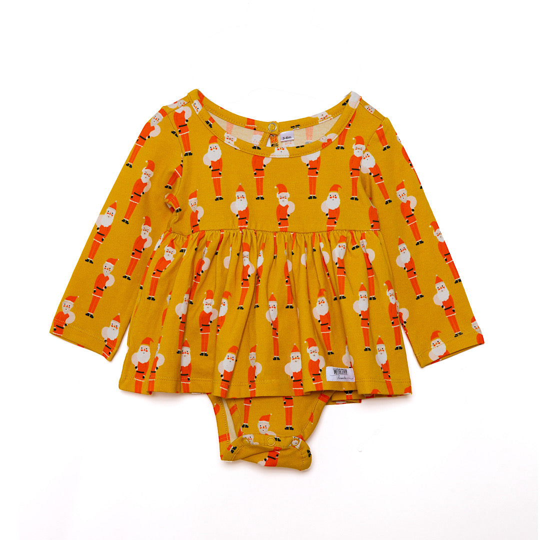 Retro Christmas Santa Bubble Romper