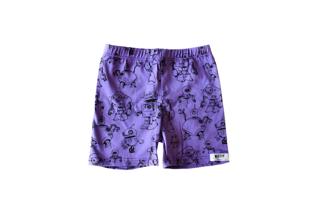 STEM themed robots biker shorts 