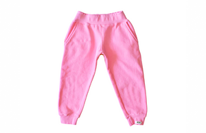 Kids hand dyed joggers in pink: matching loungewear sets