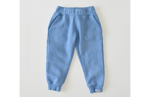 Kids hand dyed joggers in blue: matching loungewear set