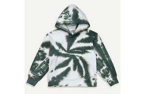 Kids tie dye hoodie in green.  Unique tie dye loungewear sets by worthy threads